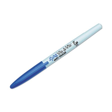Sanford EXPO, VIS-A-VIS WET ERASE MARKER, FINE BULLET TIP, BLUE, DOZEN 16003